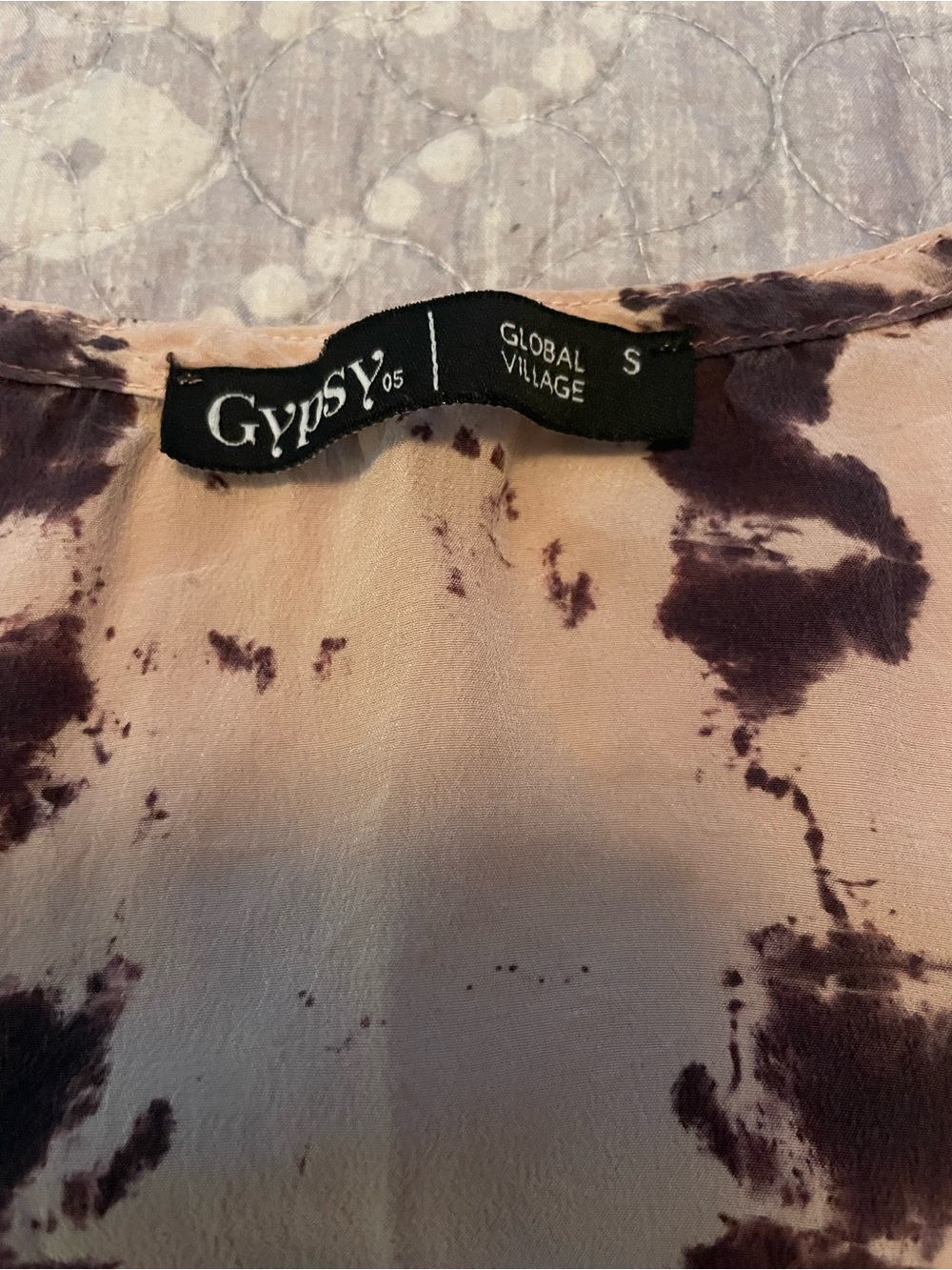 Gypsy 05 Tie-Dye Tank Top in Light Pink and Dark Purple